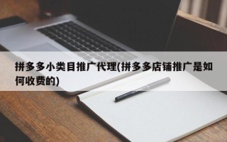 拼多多小類目推廣代理(拼多多店鋪推廣是如何收費的)