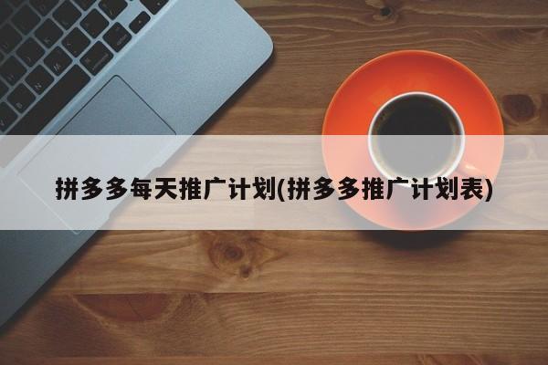 拼多多每天推廣計劃(拼多多推廣計劃表)